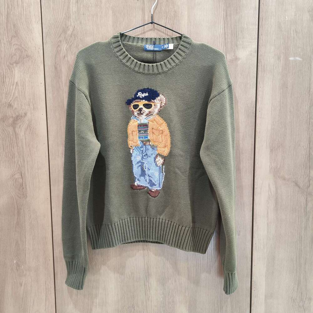 Polo Ralph Lauren Bear Sweater Olive Green Ralph Cap Denim